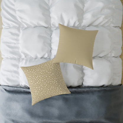 Pebble Scatter - Oat - Square Poly Canvas Pillow