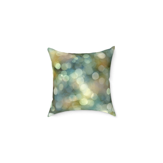Bokeh Garden Lights - Square Poly Canvas Pillow