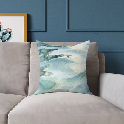 Shallow Tide Reflections - Square Poly Canvas Pillow