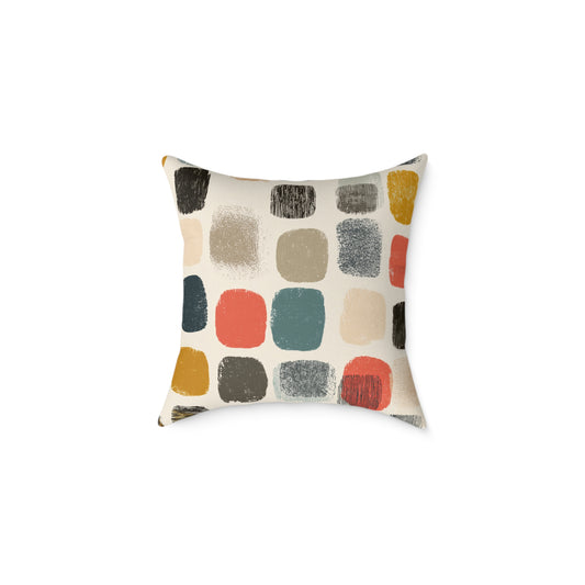 Painted Squares - Square Poly Canvas Pillow
