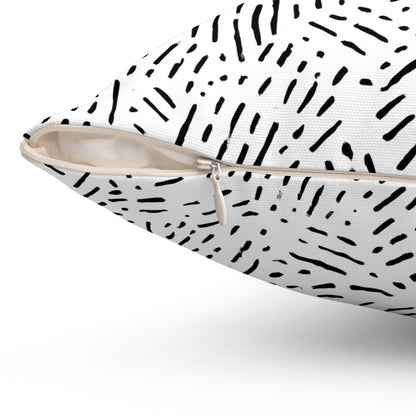 Sketch Scatter Lines - Spun Polyester Square Pillow