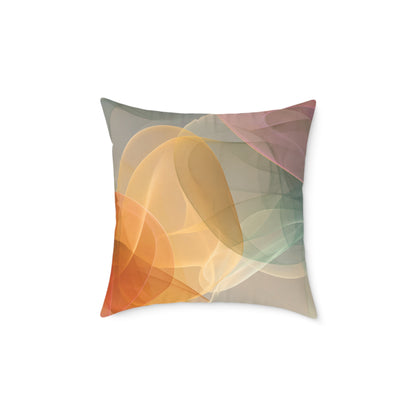Amber Mist Flux - Square Poly Canvas Pillow