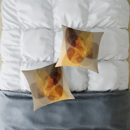 Amber Float Shapes - Square Poly Canvas Pillow