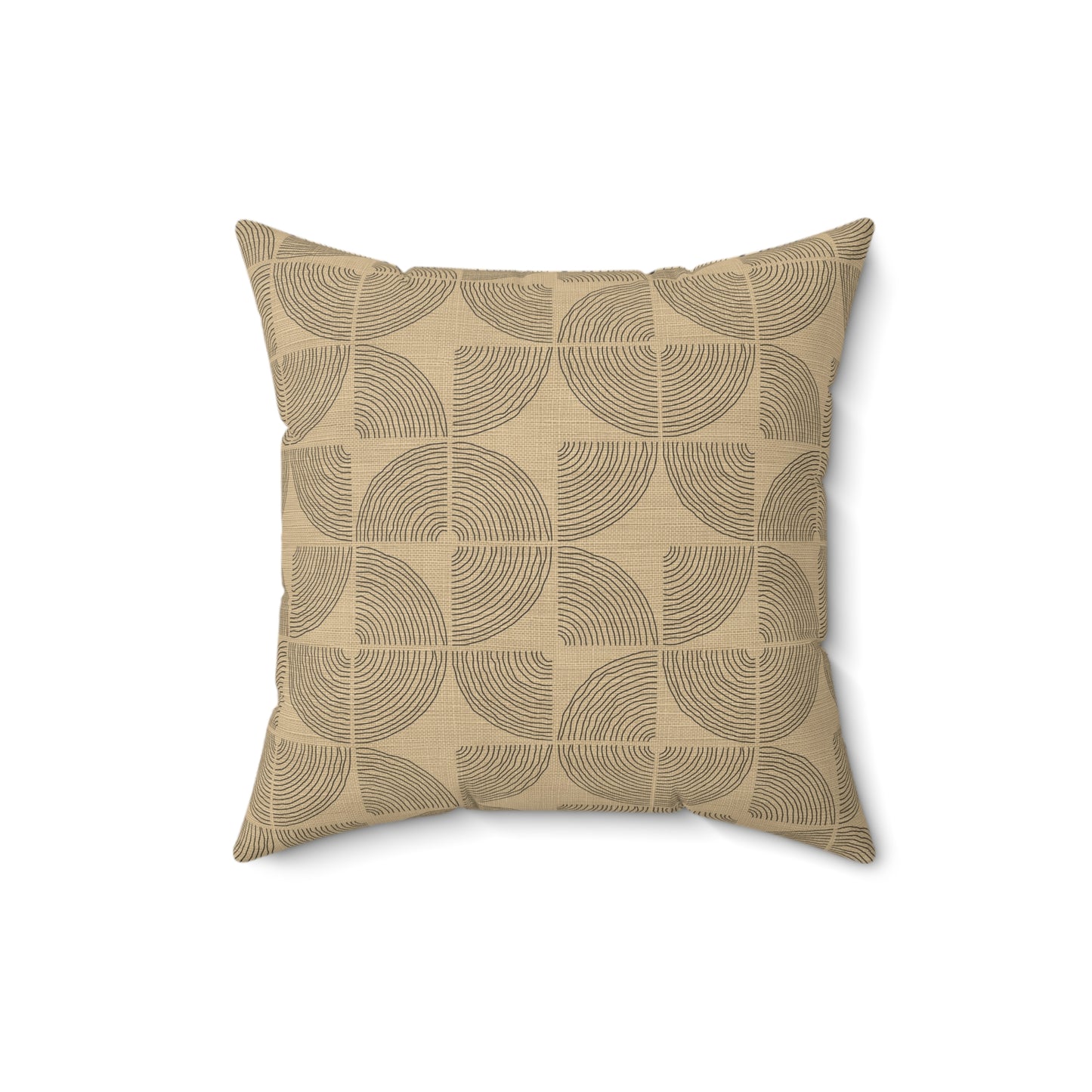 Sand Orbit - Faux Suede Square Pillow