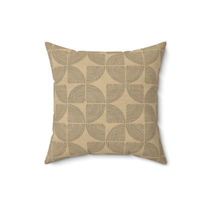 Sand Orbit - Faux Suede Square Pillow