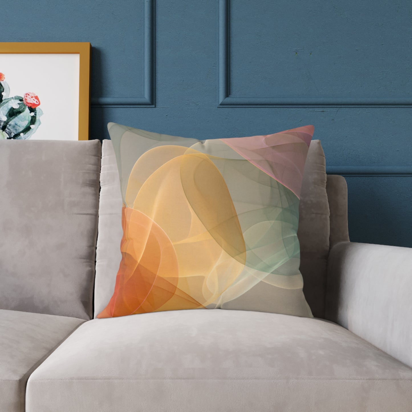 Amber Mist Flux - Square Poly Canvas Pillow