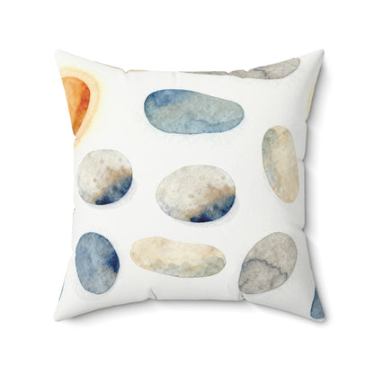 Warm River Stones - Faux Suede Square Pillow
