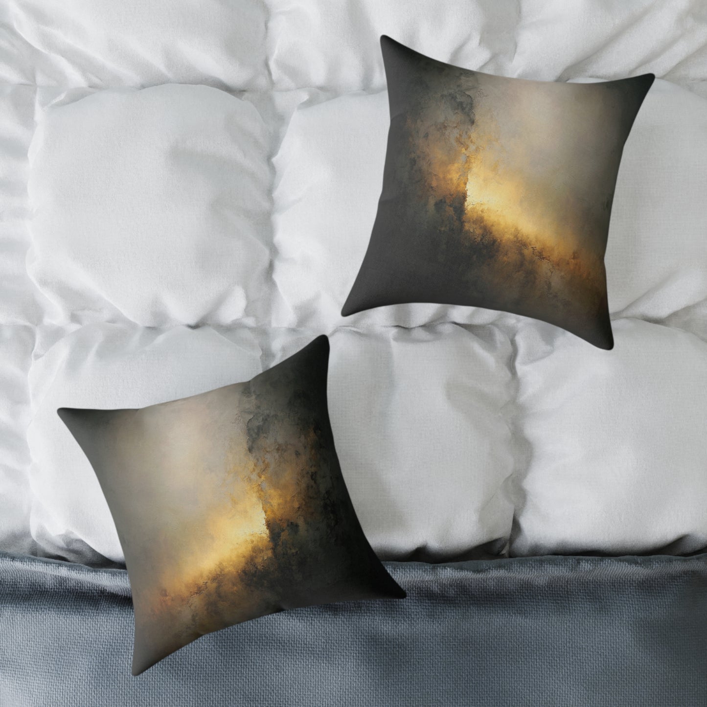Eclipse Glow Shadow - Square Poly Canvas Pillow