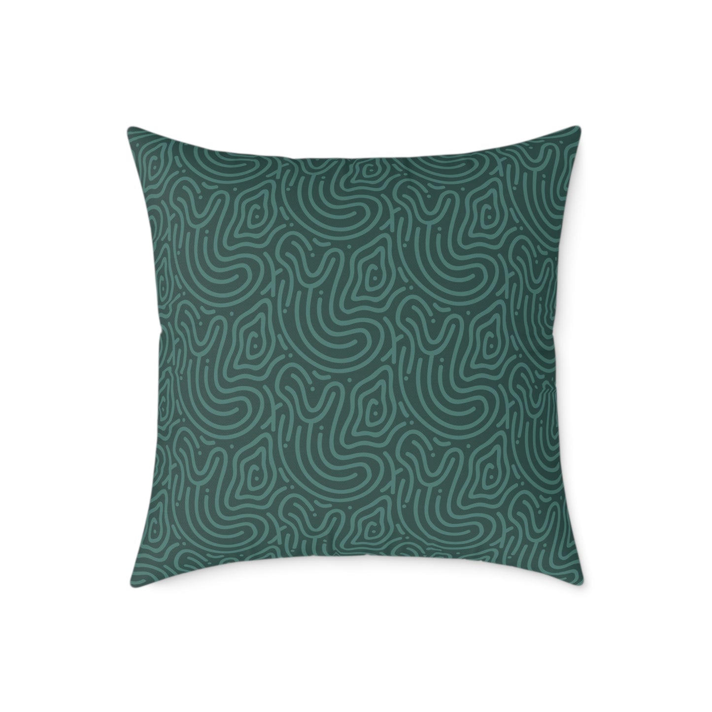 Deep Olive Texture - Square Poly Canvas Pillow