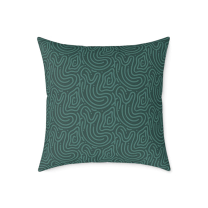 Deep Olive Texture - Square Poly Canvas Pillow