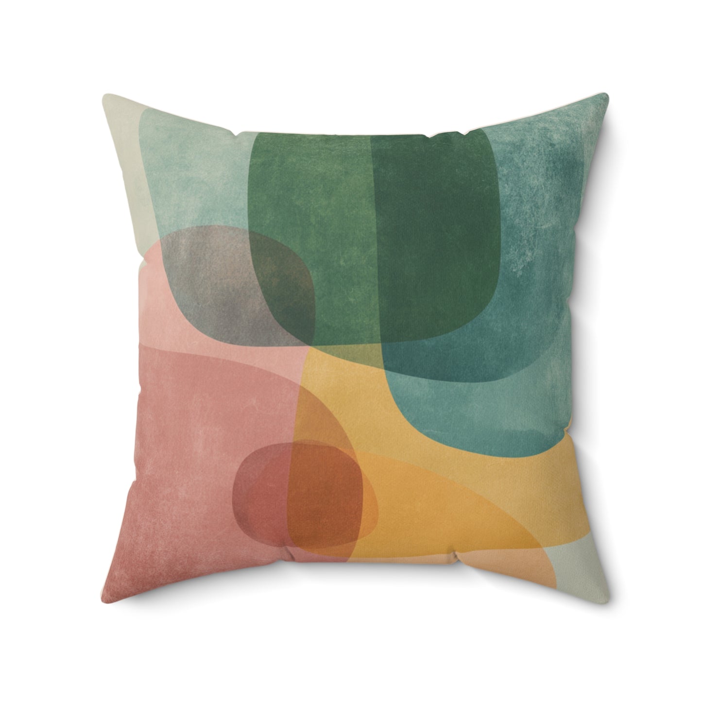 Soft Coral Blocks - Spun Polyester Square Pillow