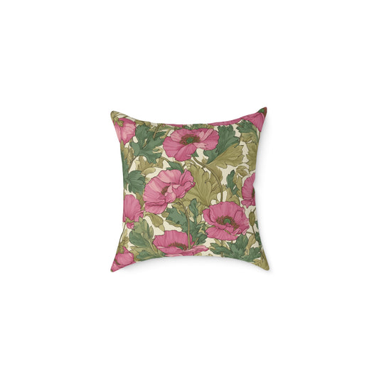 Blush Petal Canopy - Square Poly Canvas Pillow