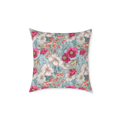 Blossom Carnival Field - Square Poly Canvas Pillow