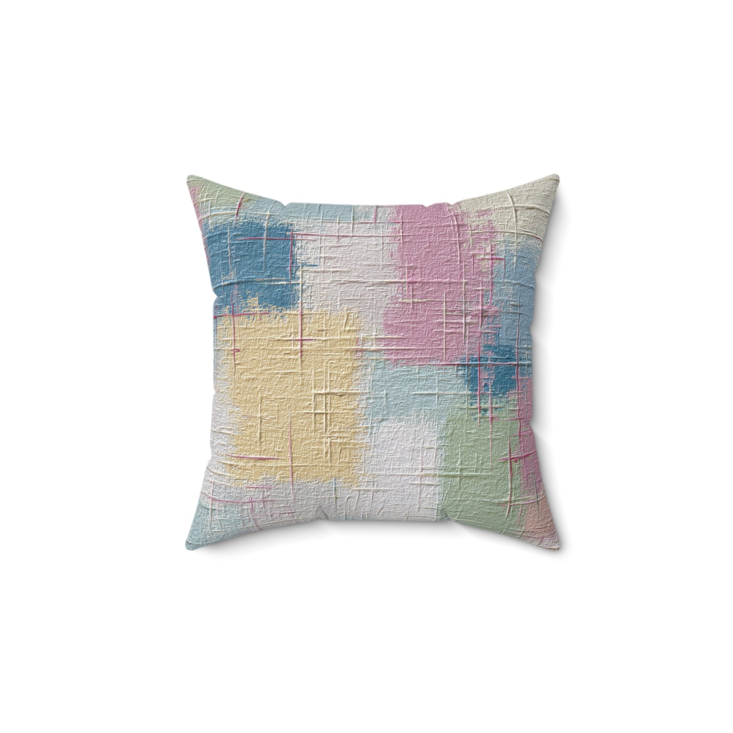 Soft Patch Pastels - Faux Suede Square Pillow