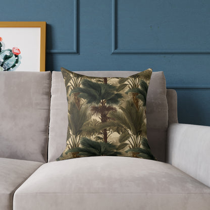 Palm Canopy Safari - Square Poly Canvas Pillow