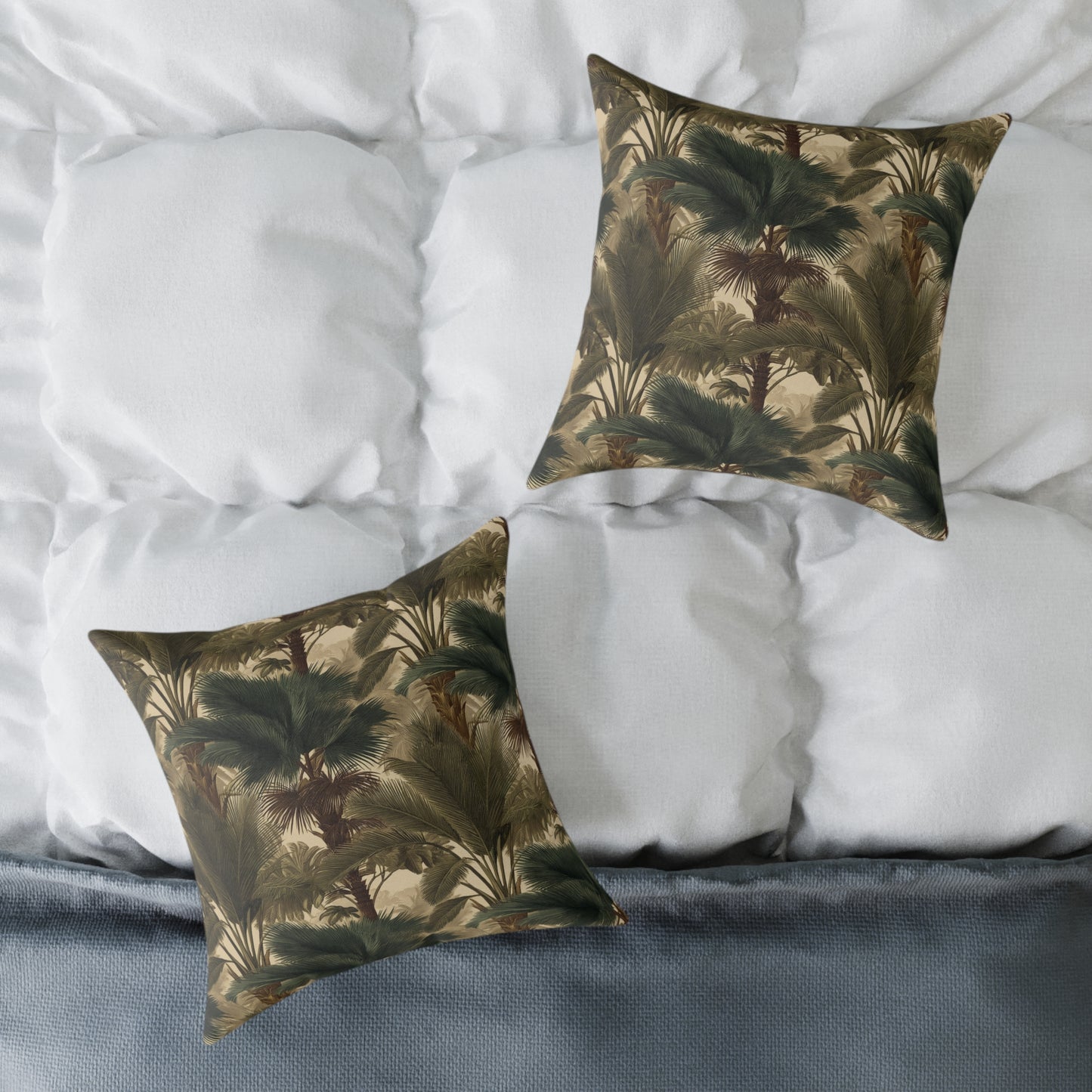 Palm Canopy Safari - Square Poly Canvas Pillow