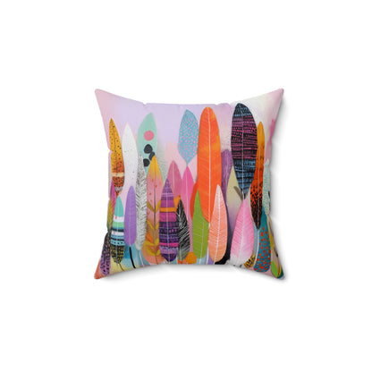 Rainbow Pine Grove - Faux Suede Square Pillow