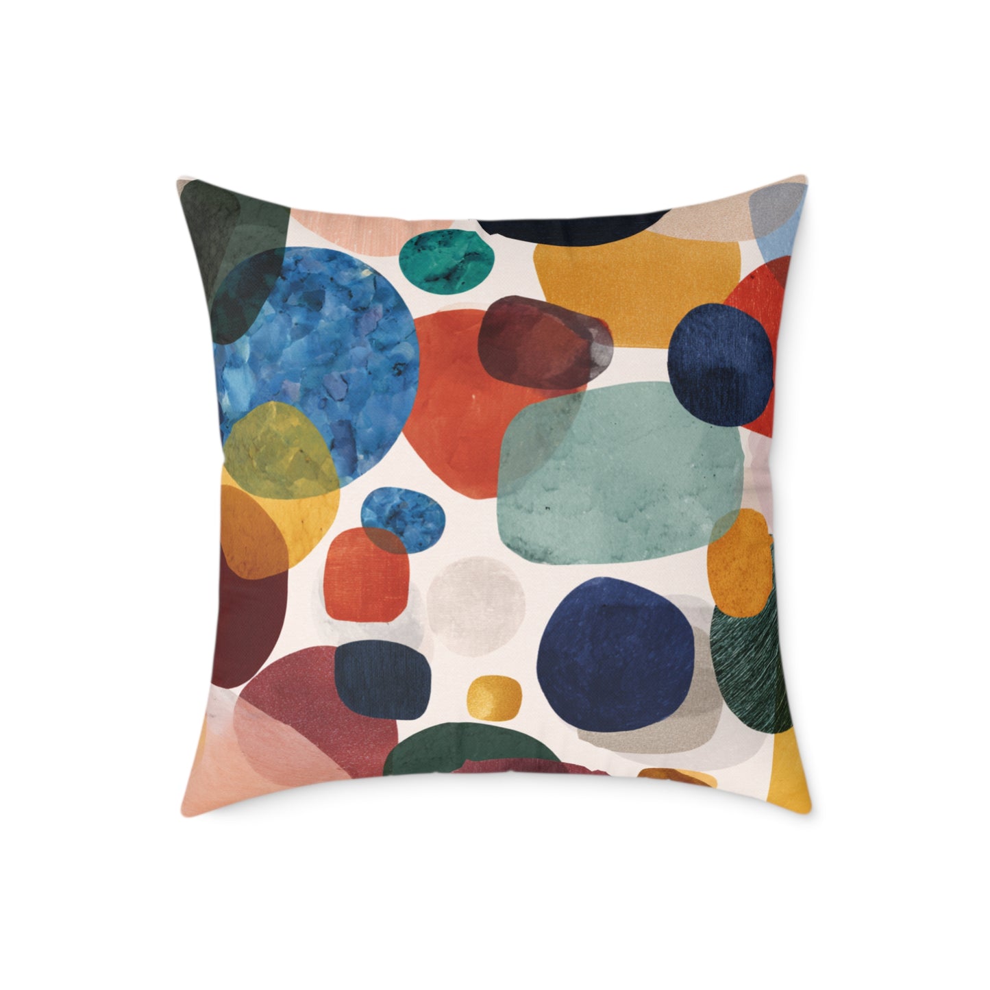 Retro Bubble Play - Square Poly Canvas Pillow