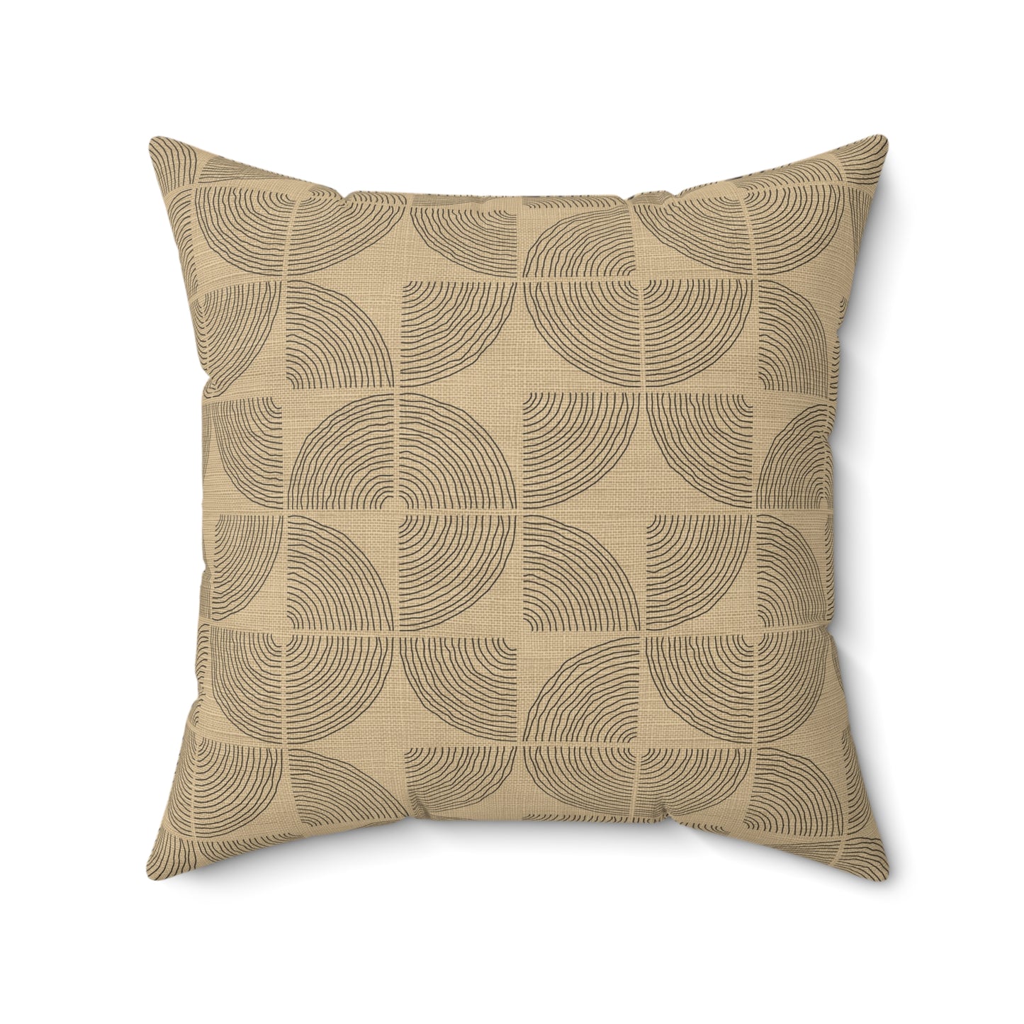 Sand Orbit - Faux Suede Square Pillow