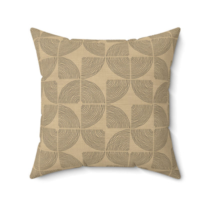 Sand Orbit - Faux Suede Square Pillow