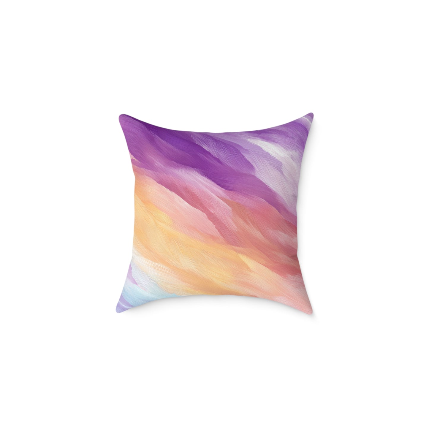 Pastel Stroke Mirage - Square Poly Canvas Pillow
