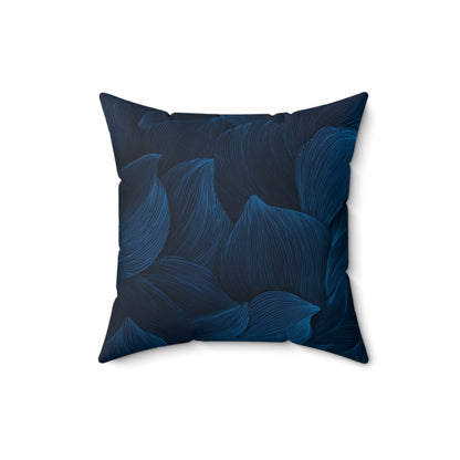 Midnight Leaf Velvet - Spun Polyester Square Pillow