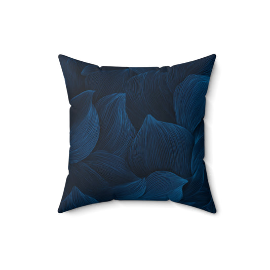 Midnight Leaf Velvet - Spun Polyester Square Pillow