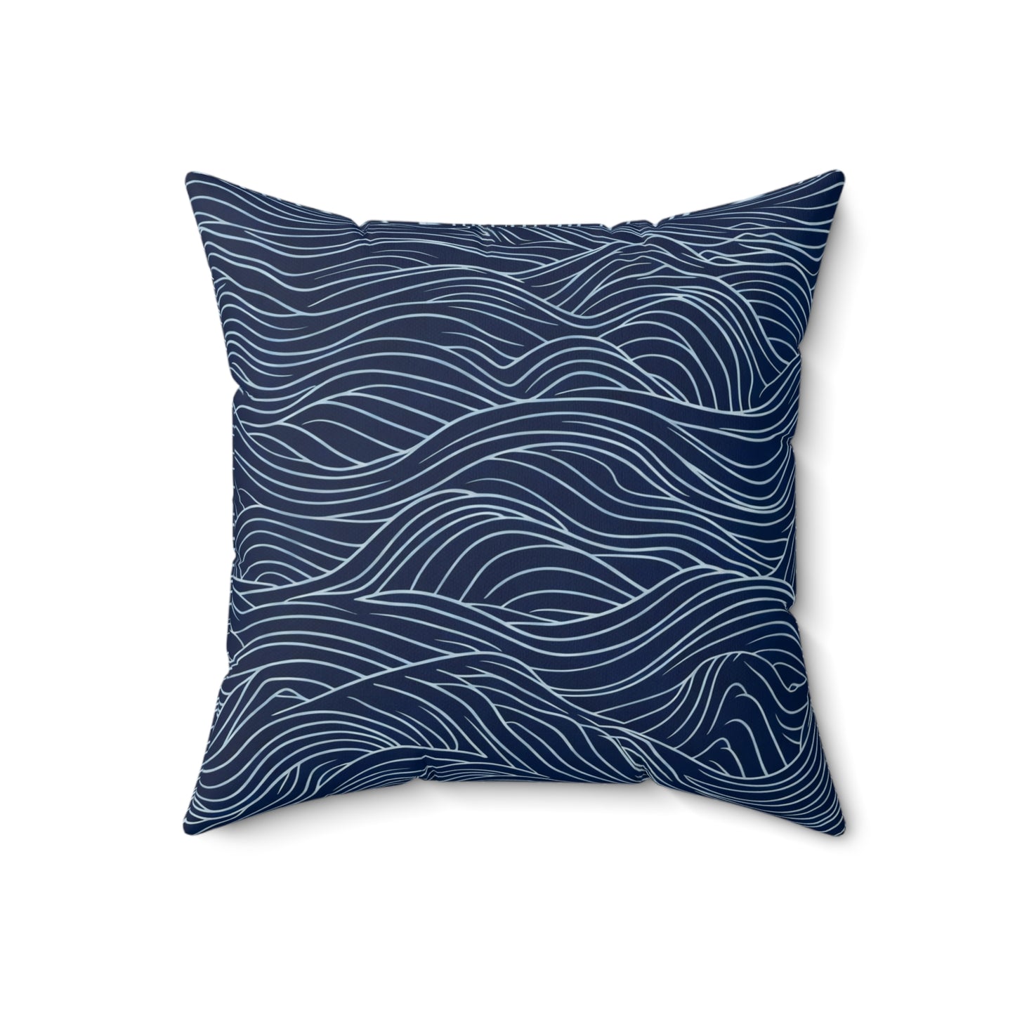Deep Tide Lines - Spun Polyester Square Pillow