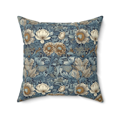Blue Manor Floral Repeat - Spun Polyester Square Pillow