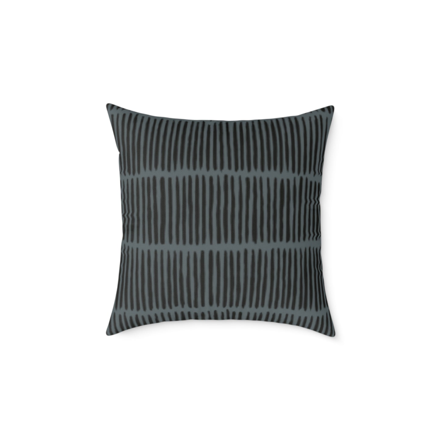 Loom Lines - Slate - Midnight - Square Poly Canvas Pillow