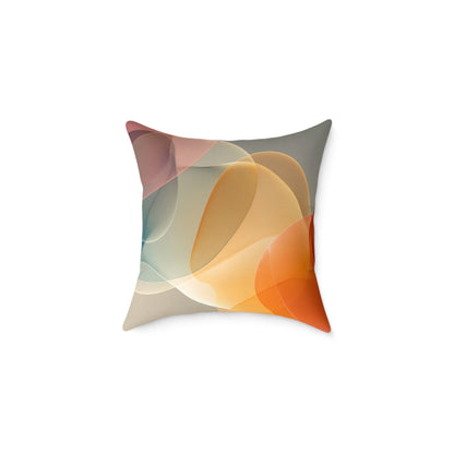 Citrus Glow Fusion - Square Poly Canvas Pillow