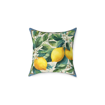Amalfi Lemon Orchard - Square Poly Canvas Pillow