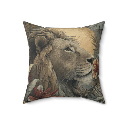 Regal Dawn Lion - Faux Suede Square Pillow