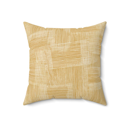 Golden Straw Texture - Spun Polyester Square Pillow