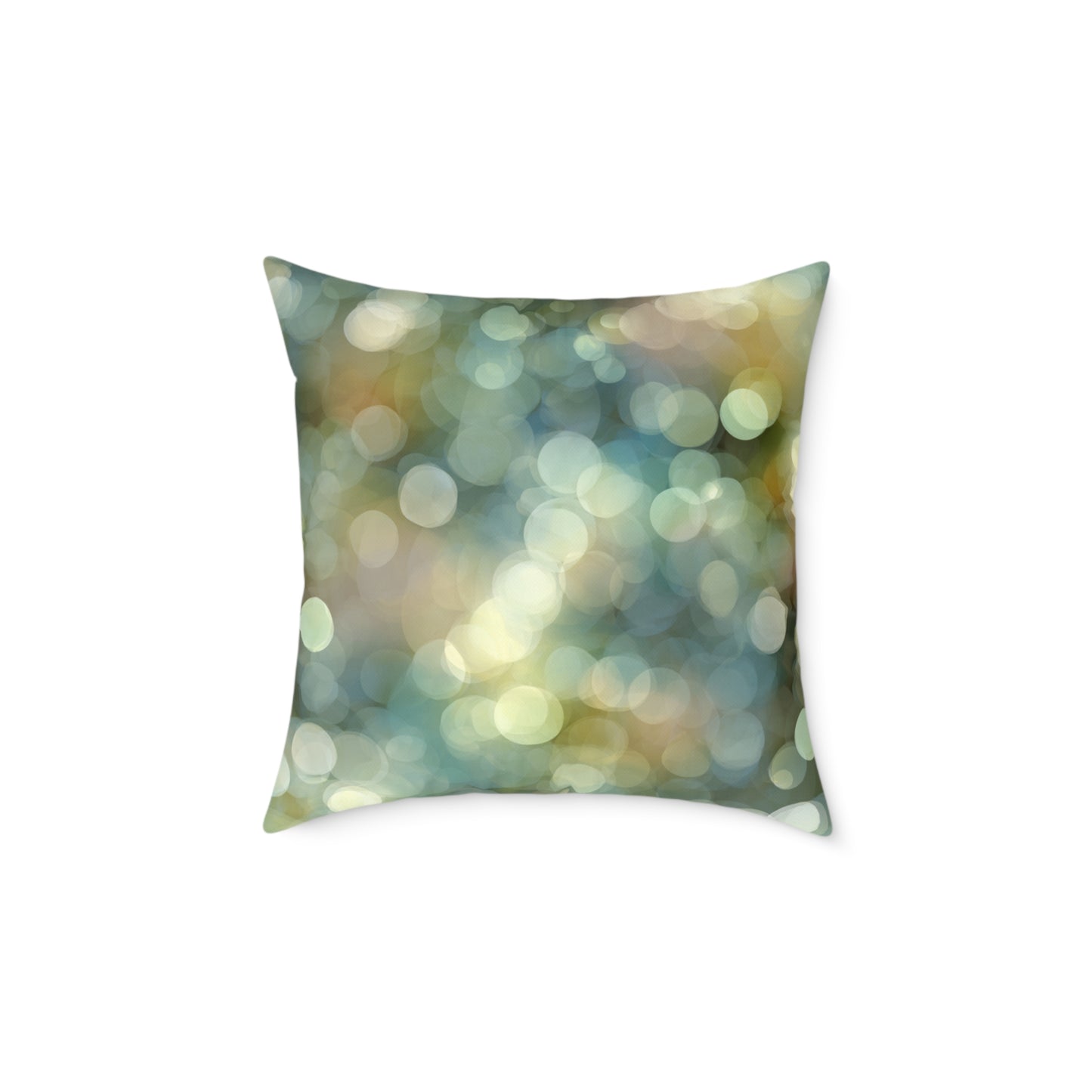 Bokeh Garden Lights - Square Poly Canvas Pillow