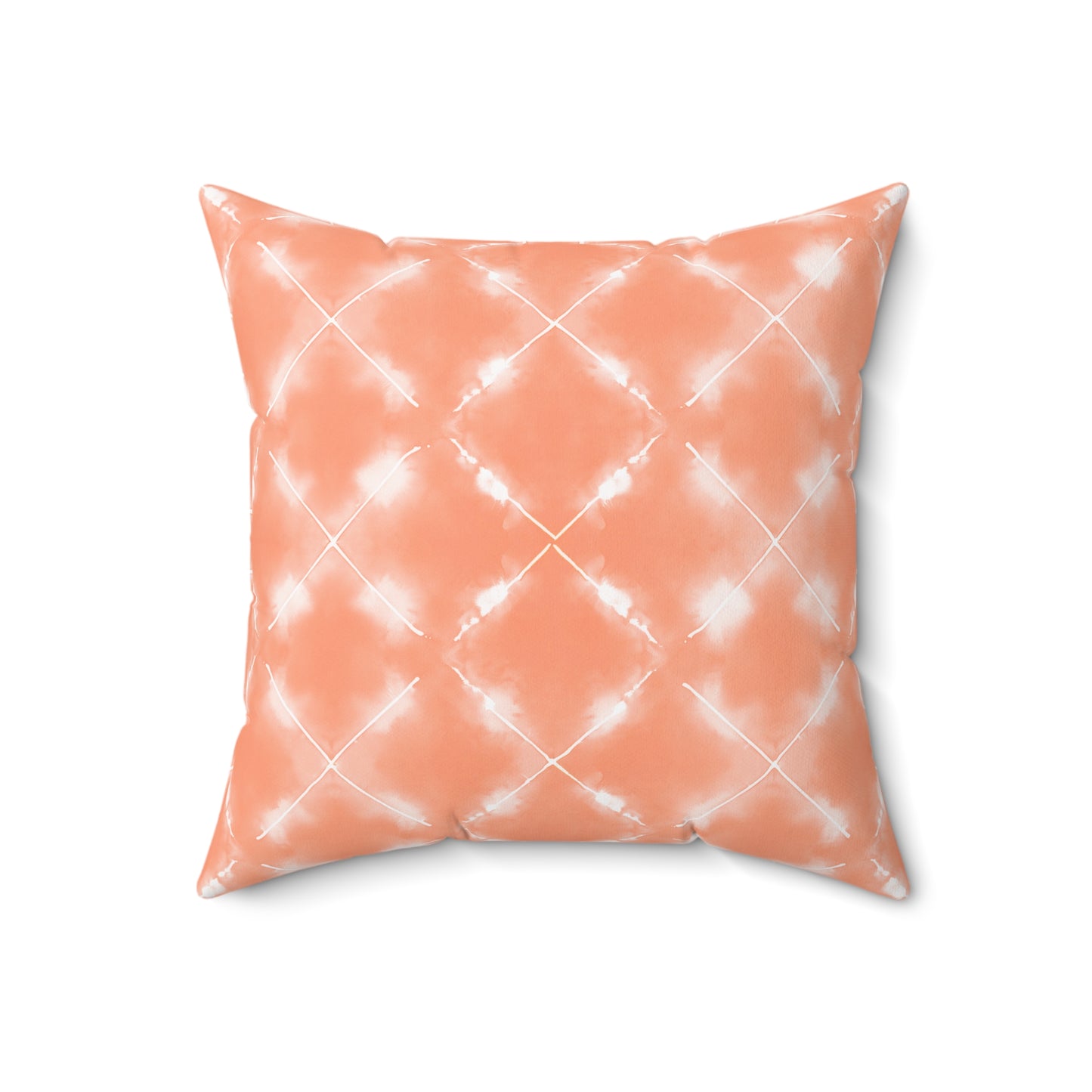 Peach Bloom Shibori - Spun Polyester Square Pillow