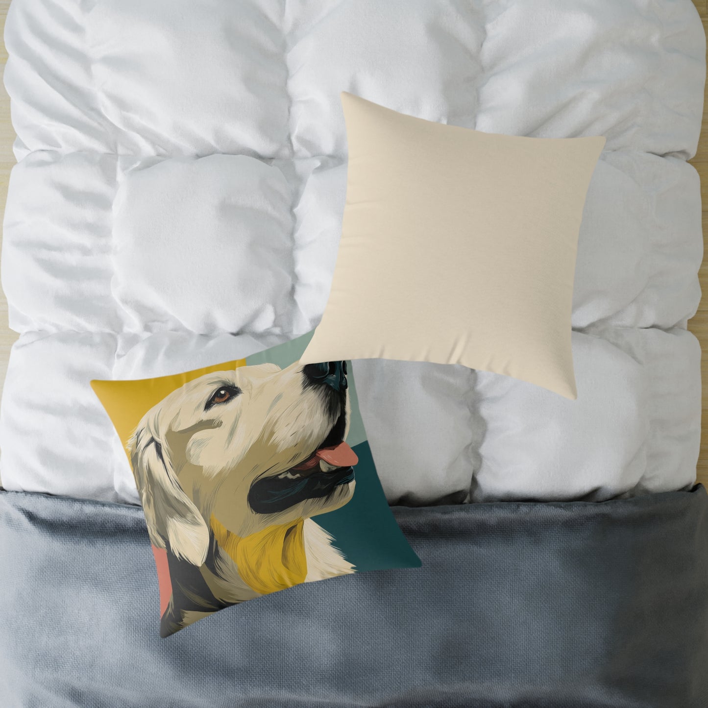 Golden Daydream - Square Poly Canvas Pillow