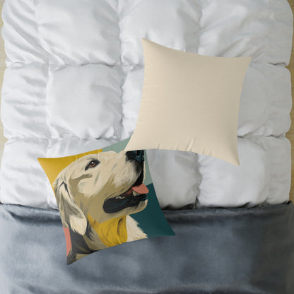 Golden Daydream - Square Poly Canvas Pillow