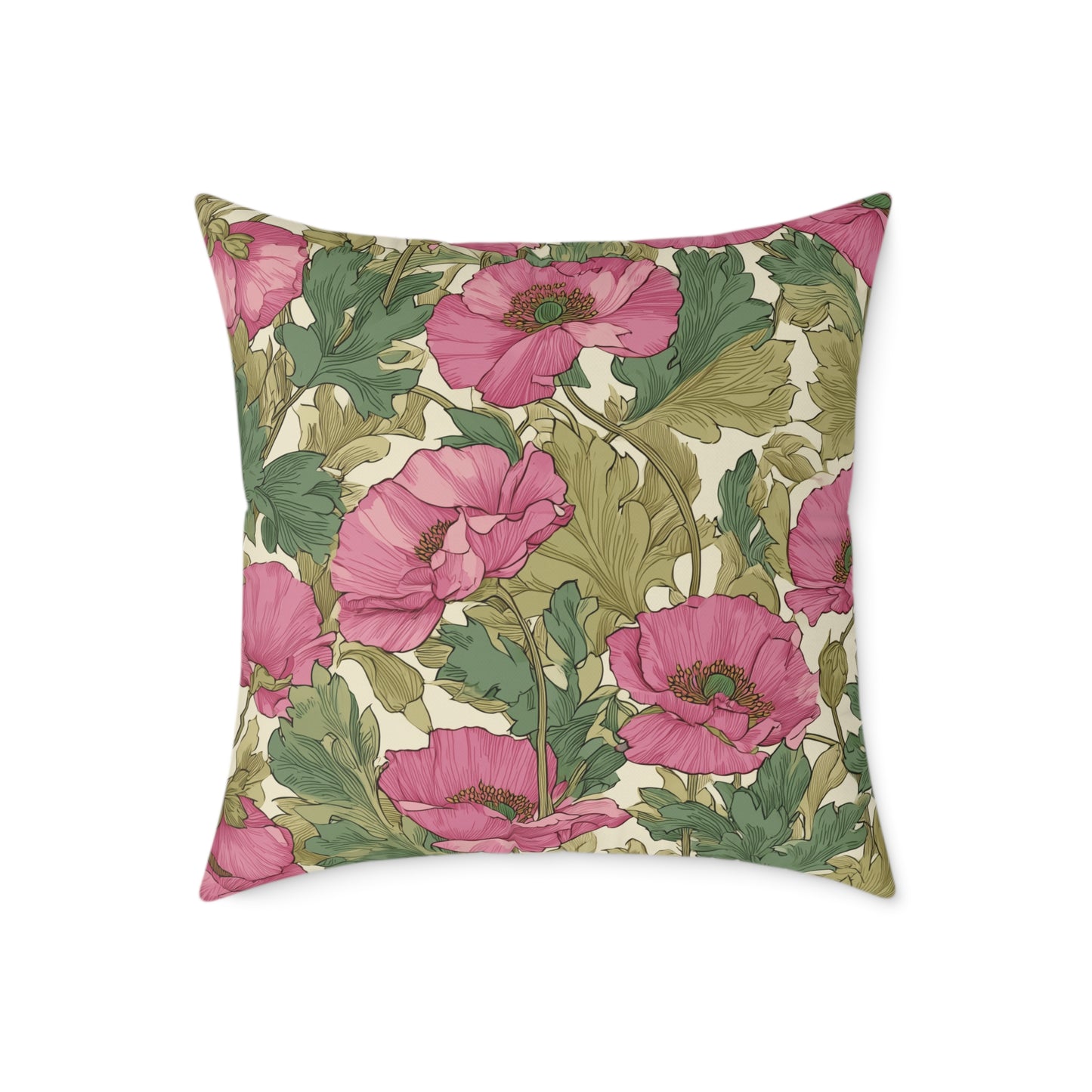 Blush Petal Canopy - Square Poly Canvas Pillow