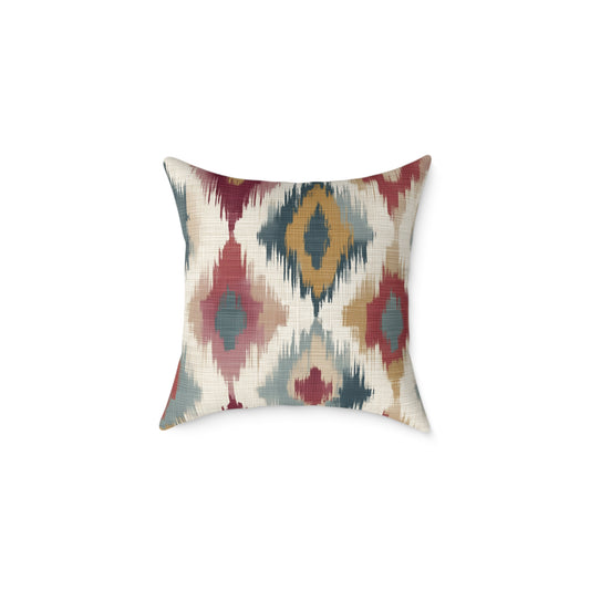 Woven Ember Diamonds - Square Poly Canvas Pillow