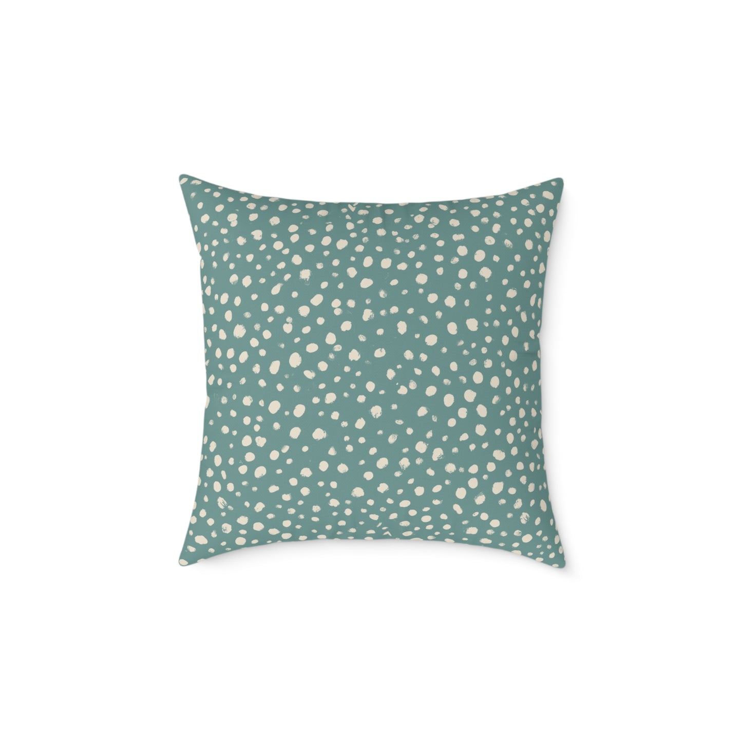 Pebble Scatter - Seafoam - Square Poly Canvas Pillow