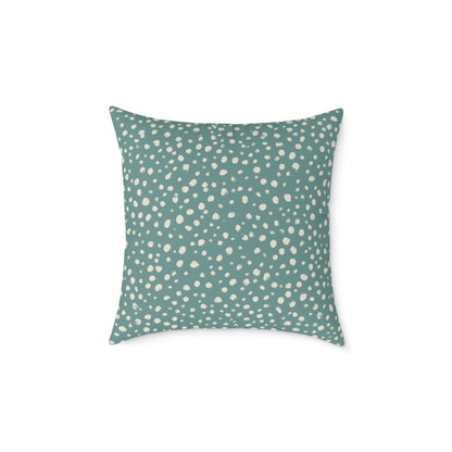 Pebble Scatter - Seafoam - Square Poly Canvas Pillow