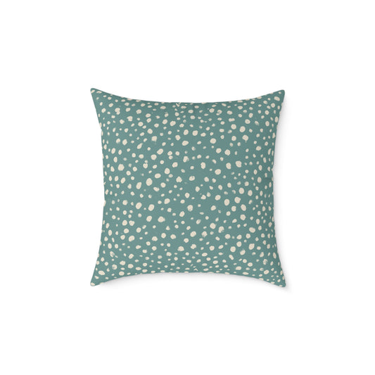 Pebble Scatter - Seafoam - Square Poly Canvas Pillow