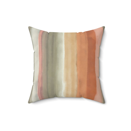 Sunset Waterfall Stripes - Spun Polyester Square Pillow
