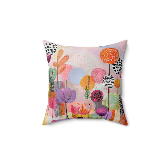 Festival Garden Bloom - Faux Suede Square Pillow
