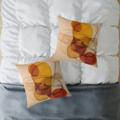 Amber Motion Orbit - Square Poly Canvas Pillow