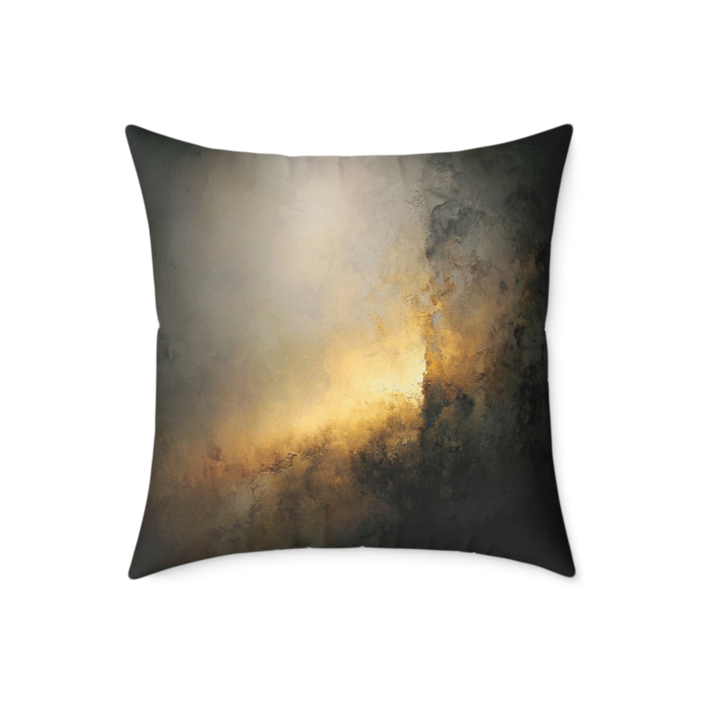Eclipse Glow Shadow - Square Poly Canvas Pillow