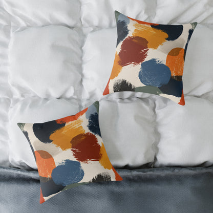 Rustic Painter’s Palette - Square Poly Canvas Pillow