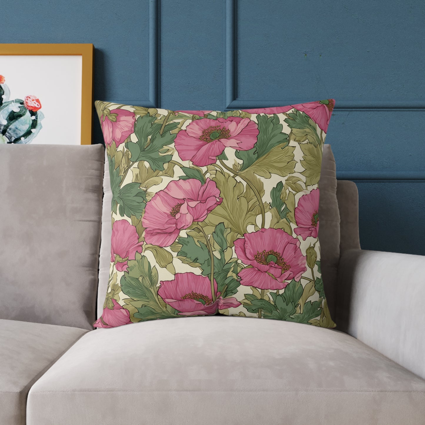 Blush Petal Canopy - Square Poly Canvas Pillow