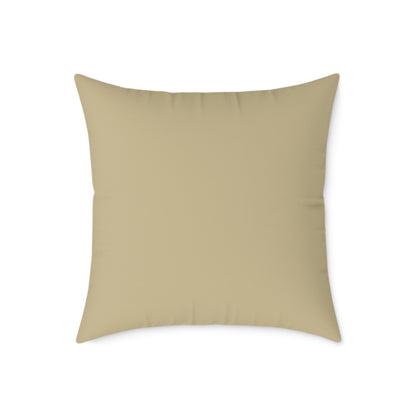 Pebble Scatter - Oat - Square Poly Canvas Pillow